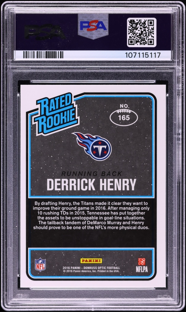 2016 Donruss Optic Derrick Henry ROOKIE #165 PSA 9 MINT