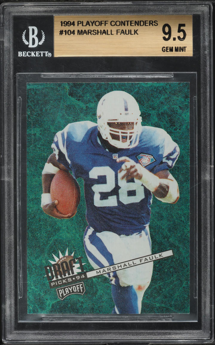 1994 Playoff Contenders Marshall Faulk ROOKIE #104 BGS 9.5 GEM MINT