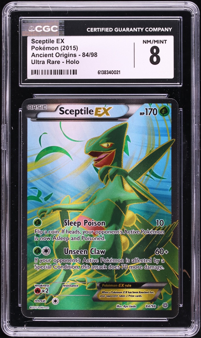 2015 Pokemon XY Ancient Origins Full Art Sceptile EX #84 CGC 8 NM-MT