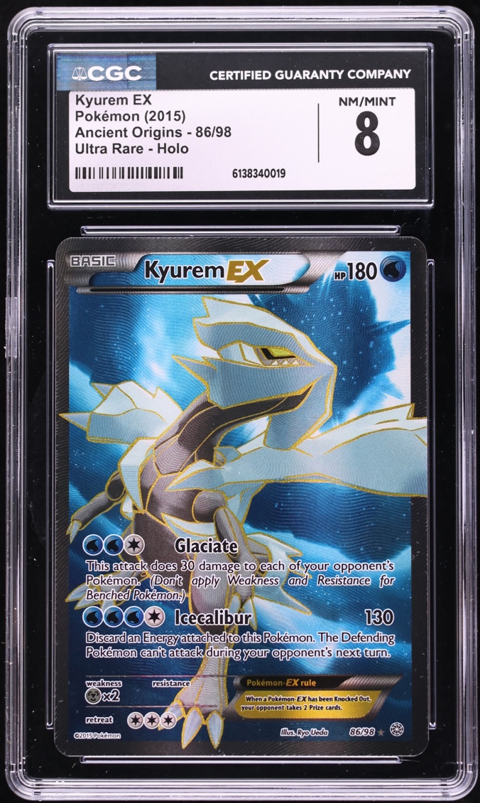 2015 Pokemon XY Ancient Origins Full Art Kyurem EX #86 CGC 8 NM-MT
