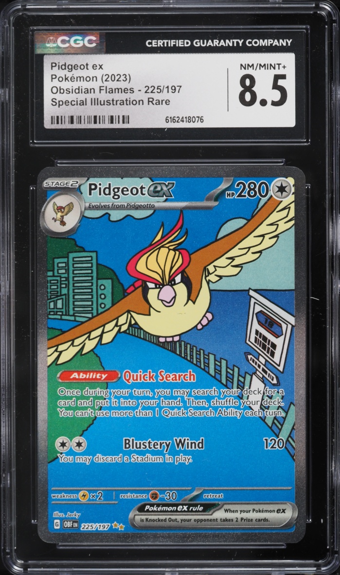 2023 Pokemon Scarlet & Violet Obsidian Flames SIR Pidgeot ex #225 CGC 8.5 NM-MT+