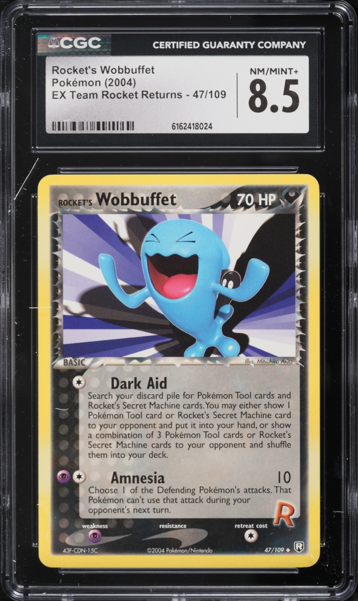 2004 Pokemon EX Team Rocket Returns Rocket's Wobbuffet #47 CGC 8.5 NM-MT+