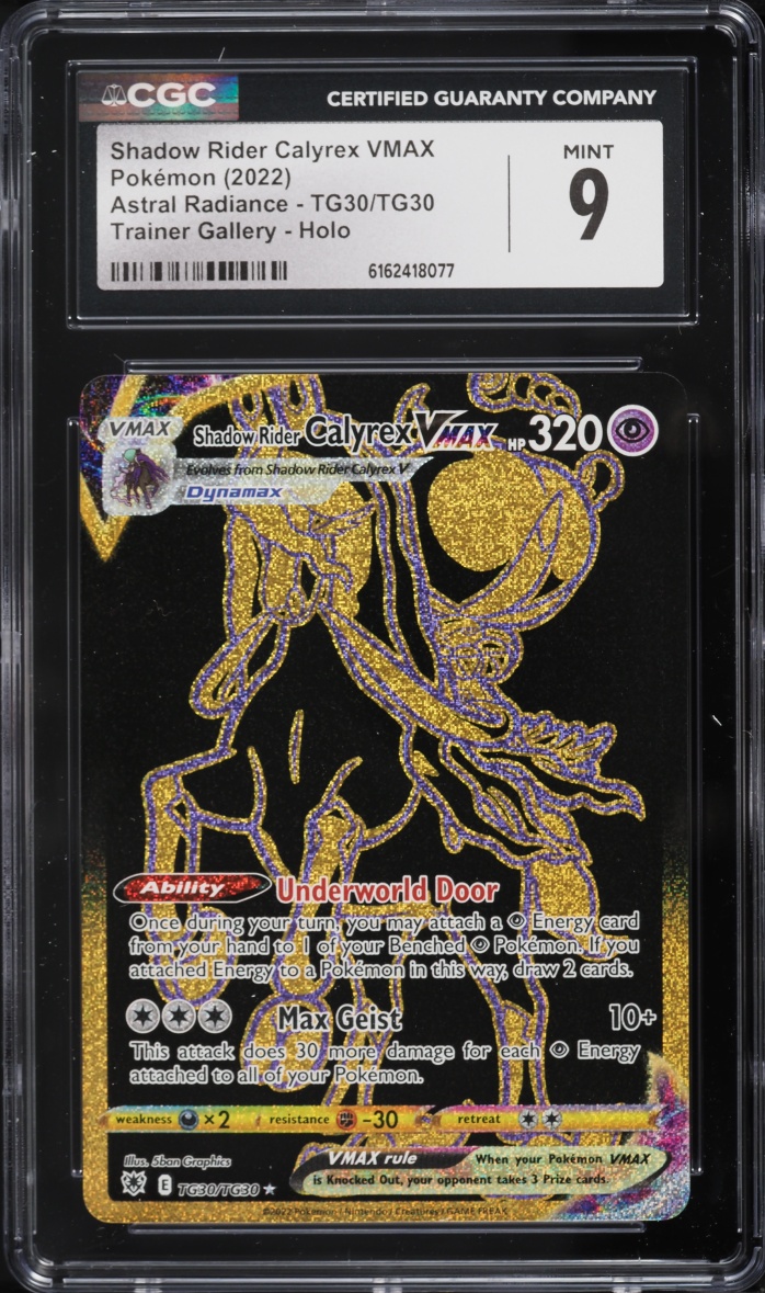 2022 Pokemon Sword & Shield Astral Radiance Full Art Shadow Rider Calyrex VMAX #TG30 CGC 9 MINT