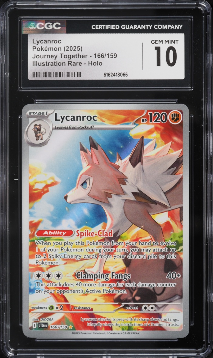 2025 Pokemon Scarlet & Violet Journey Together IR Lycanroc #166 CGC 10 GEM MINT