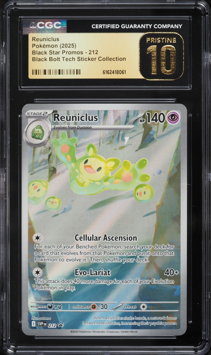 2025 Pokemon SV Promo Black Bolt Tech Sticker Full Art Reuniclus #212 CGC 10 PRISTINE