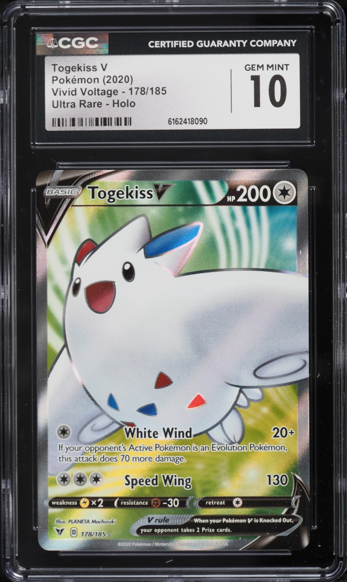 2020 Pokemon Sword & Shield Vivid Voltage Full Art Togekiss V #178 CGC 10 GEM MINT