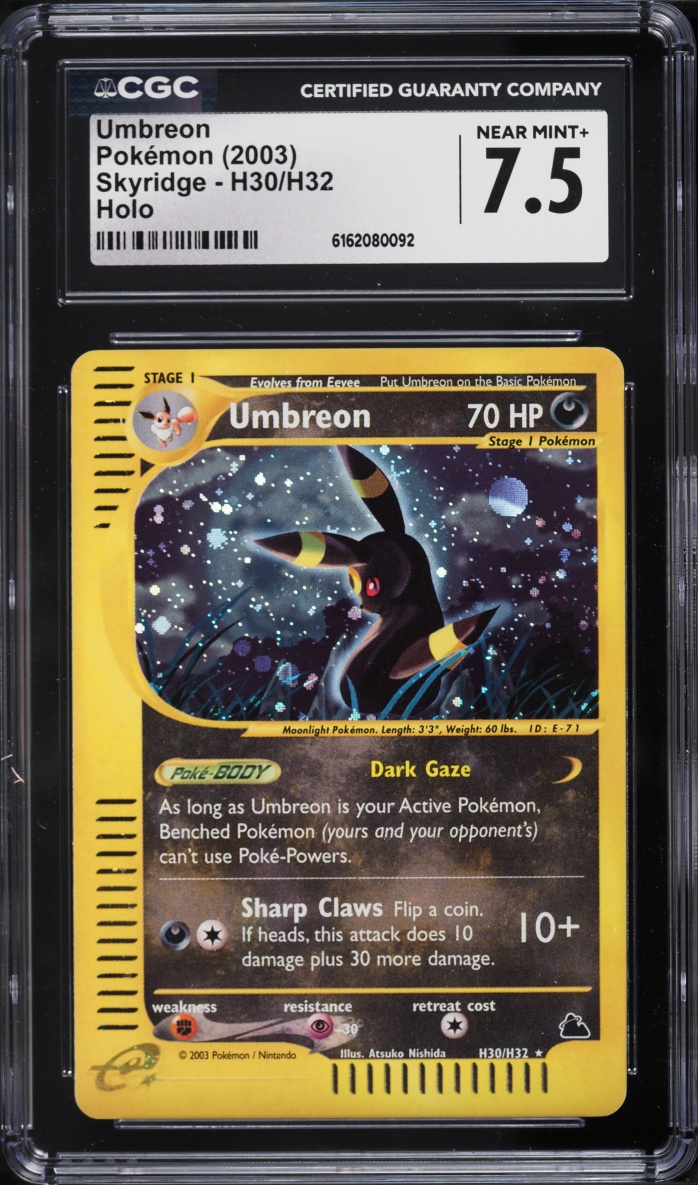 2003 Pokemon Skyridge Holo Umbreon #H30 CGC 7.5 NRMT+
