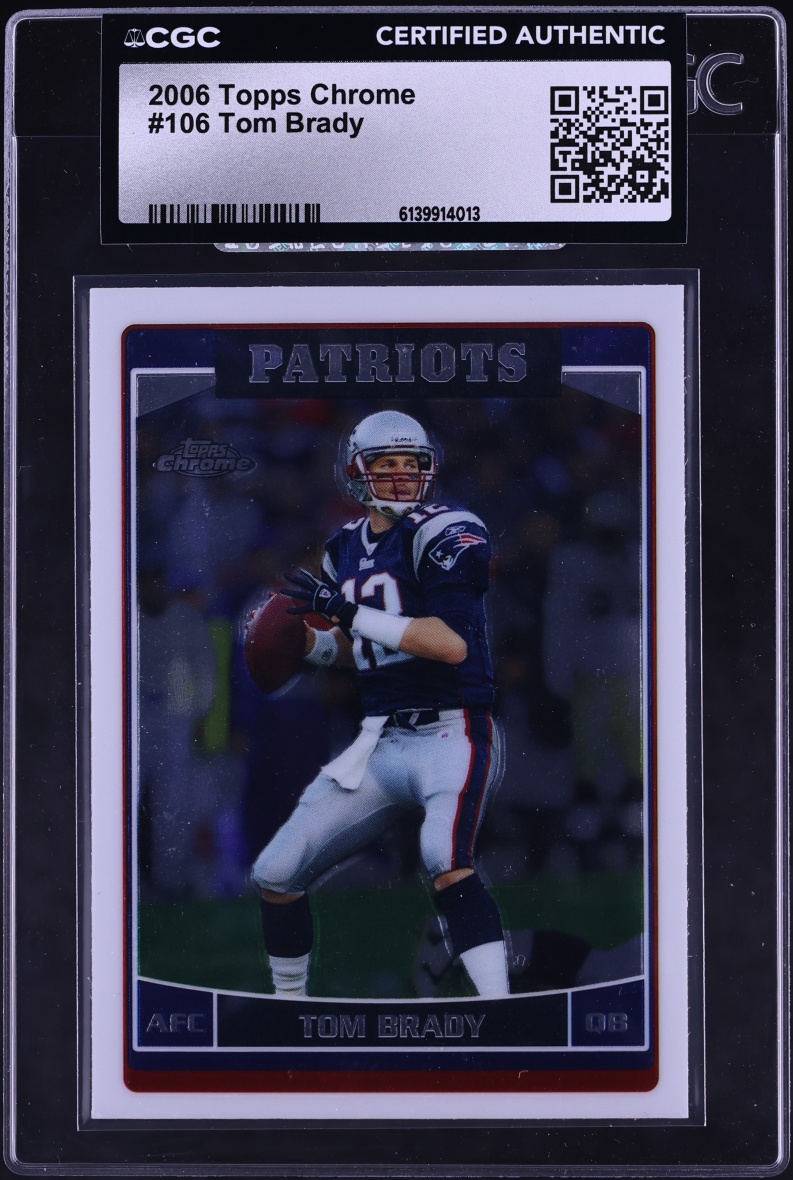2006 Topps Chrome Tom Brady #106 CGC AUTH