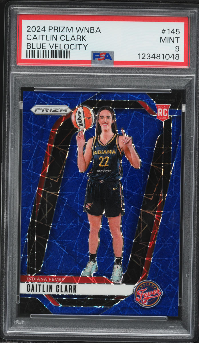 2024 Panini Prizm WNBA Blue Velocity Caitlin Clark ROOKIE #145 PSA 9 MINT