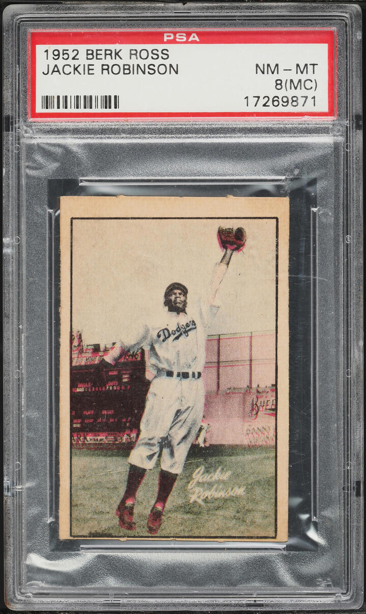 1952 Berk Ross Jackie Robinson #58 PSA 8(mc) NM-MT