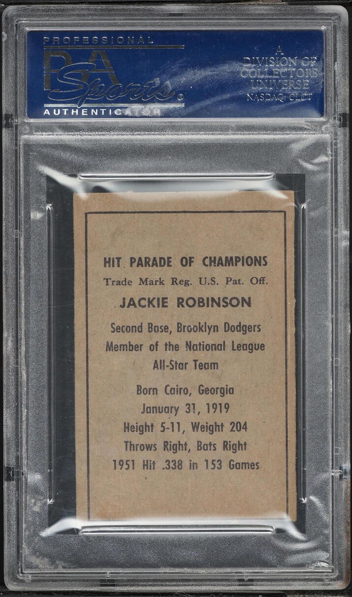 1952 Berk Ross Jackie Robinson #58 PSA 8(mc) NM-MT
