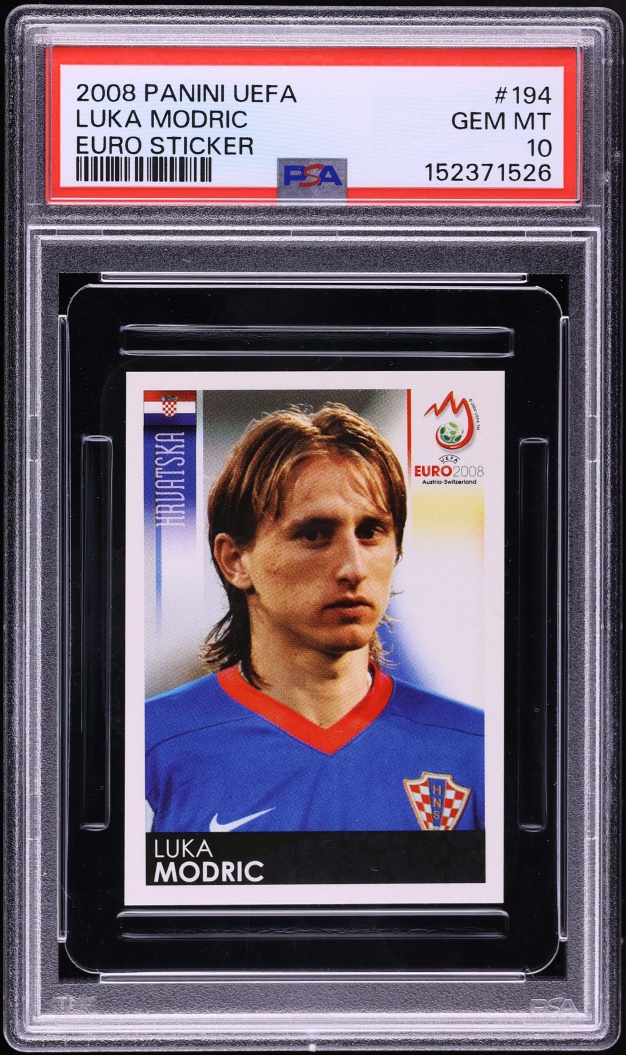 2008 Panini UEFA Euro Sticker Luka Modric ROOKIE #194 PSA 10 GEM MINT