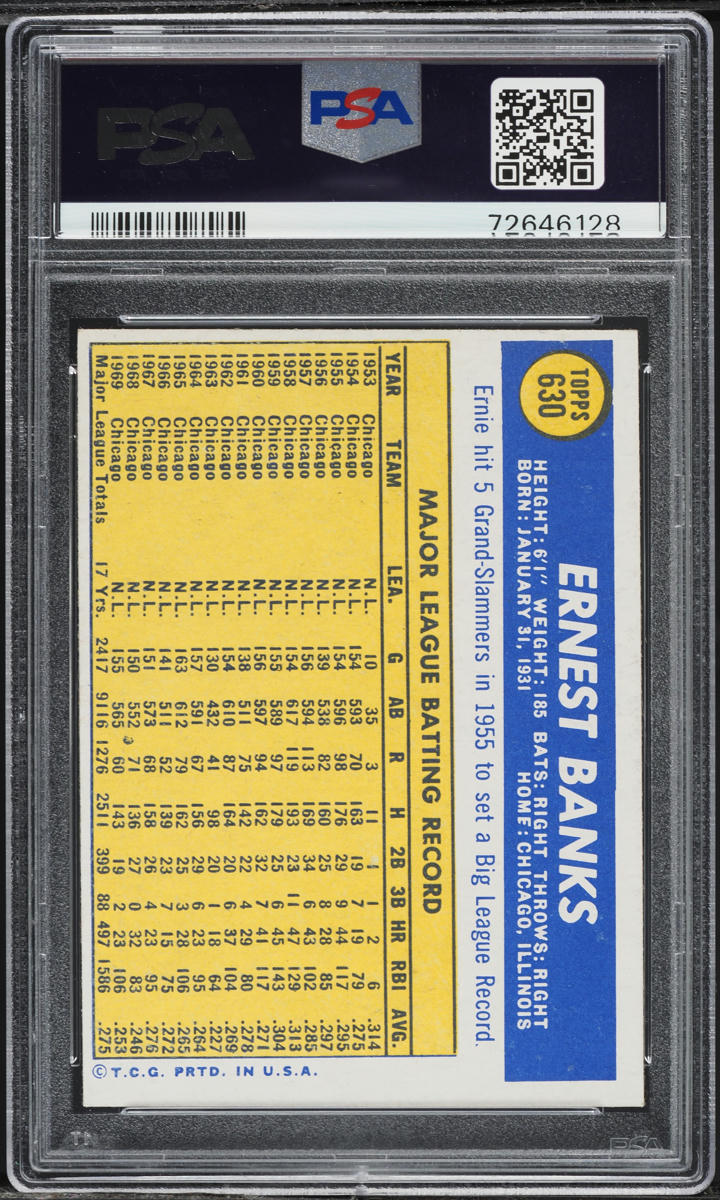 1970 Topps Ernie Banks #630 PSA 6 EXMT