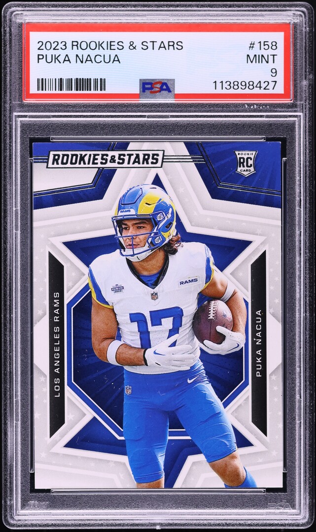 2023 Panini Rookies & Stars Puka Nacua ROOKIE #158 PSA 9 MINT