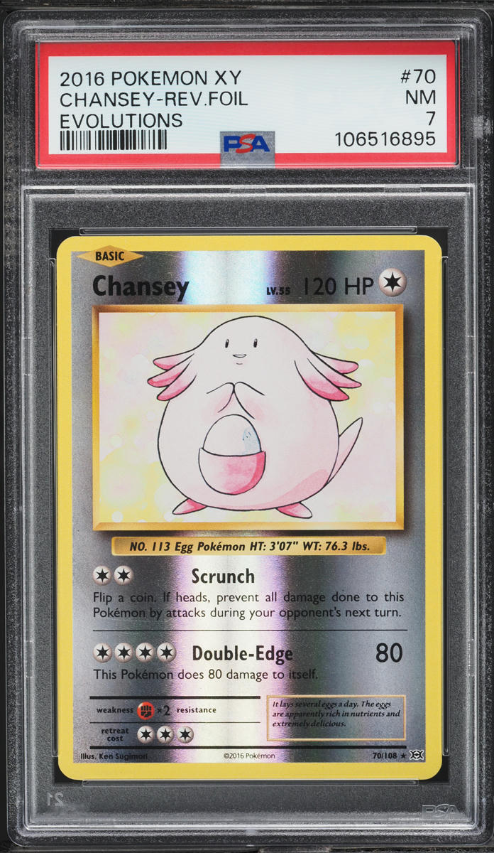 2016 Pokemon XY Evolutions Reverse Holo Chansey #70 PSA 7 NRMT