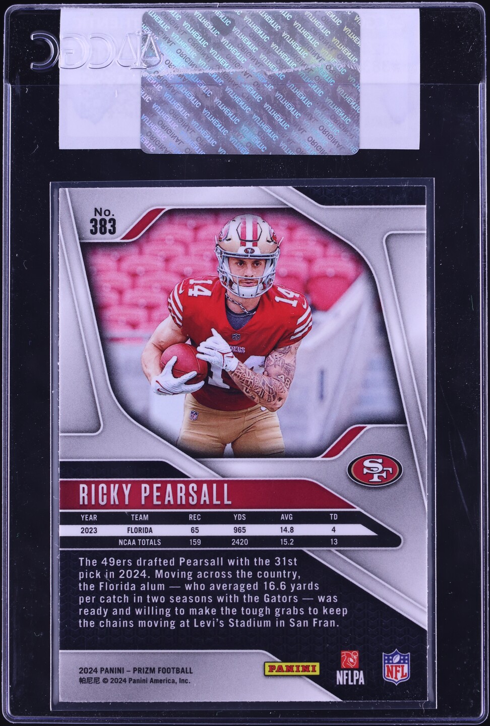 2024 Panini Prizm Ricky Pearsall ROOKIE #383 CGC AUTH