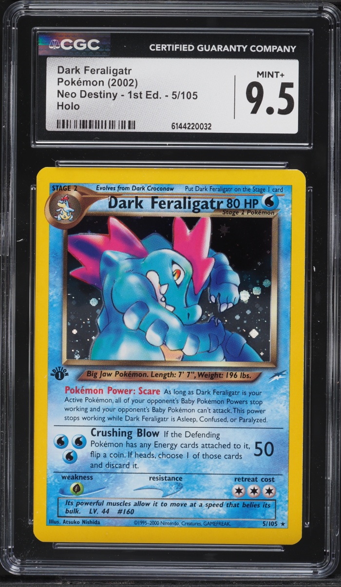2002 Pokemon Neo Destiny 1st Edition Holo Dark Feraligatr #5 CGC 9.5 MINT+