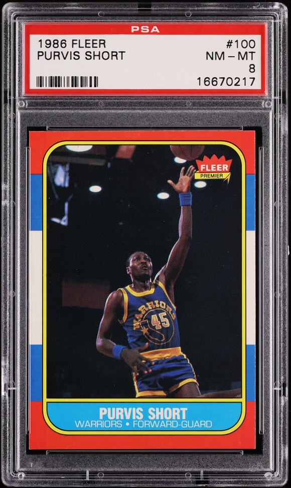 1986 Fleer Basketball Purvis Short #100 PSA 8 NM-MT