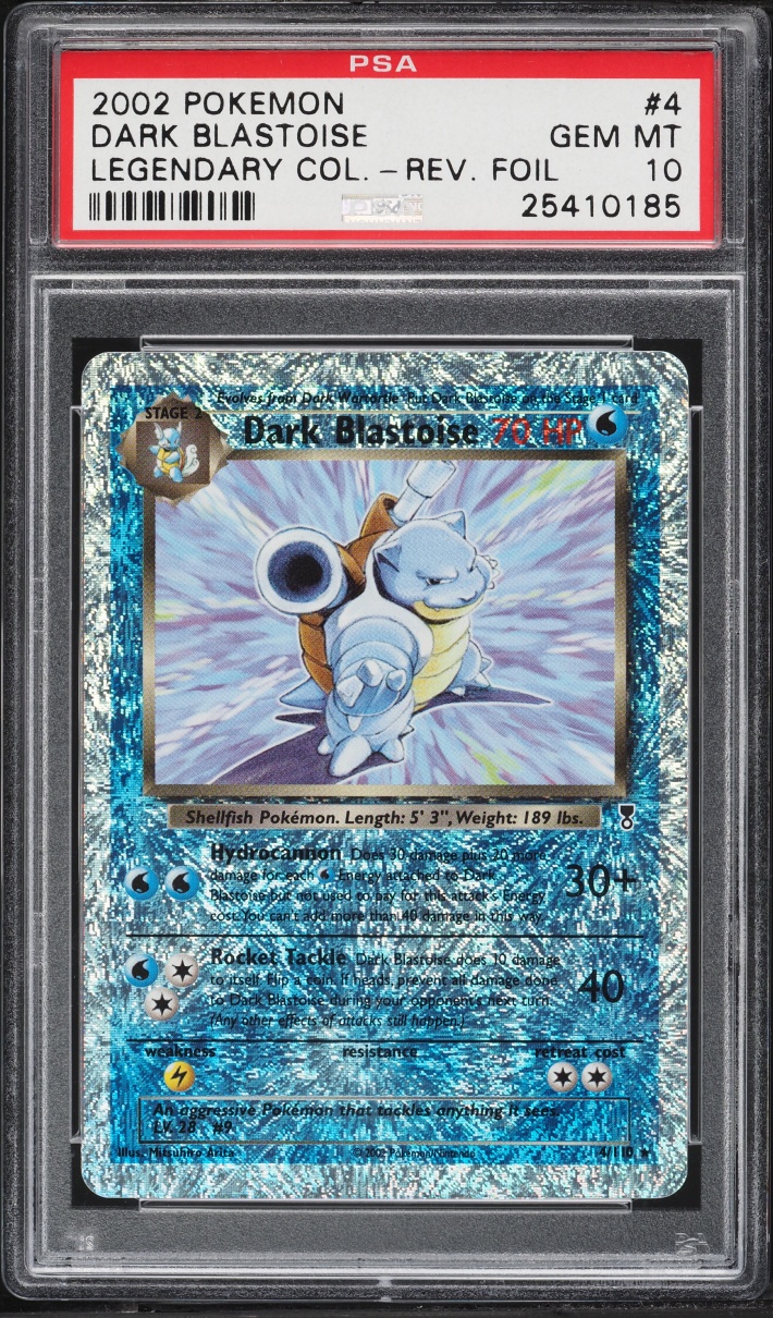 2002 Pokemon Legendary Collection Reverse Holo Dark Blastoise #4 PSA 10 GEM MINT