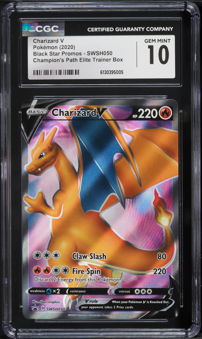 2020 Pokemon Sword & Shield Promo Champion's Path ETB Full Art Charizard V #50 CGC 10 GEM MINT
