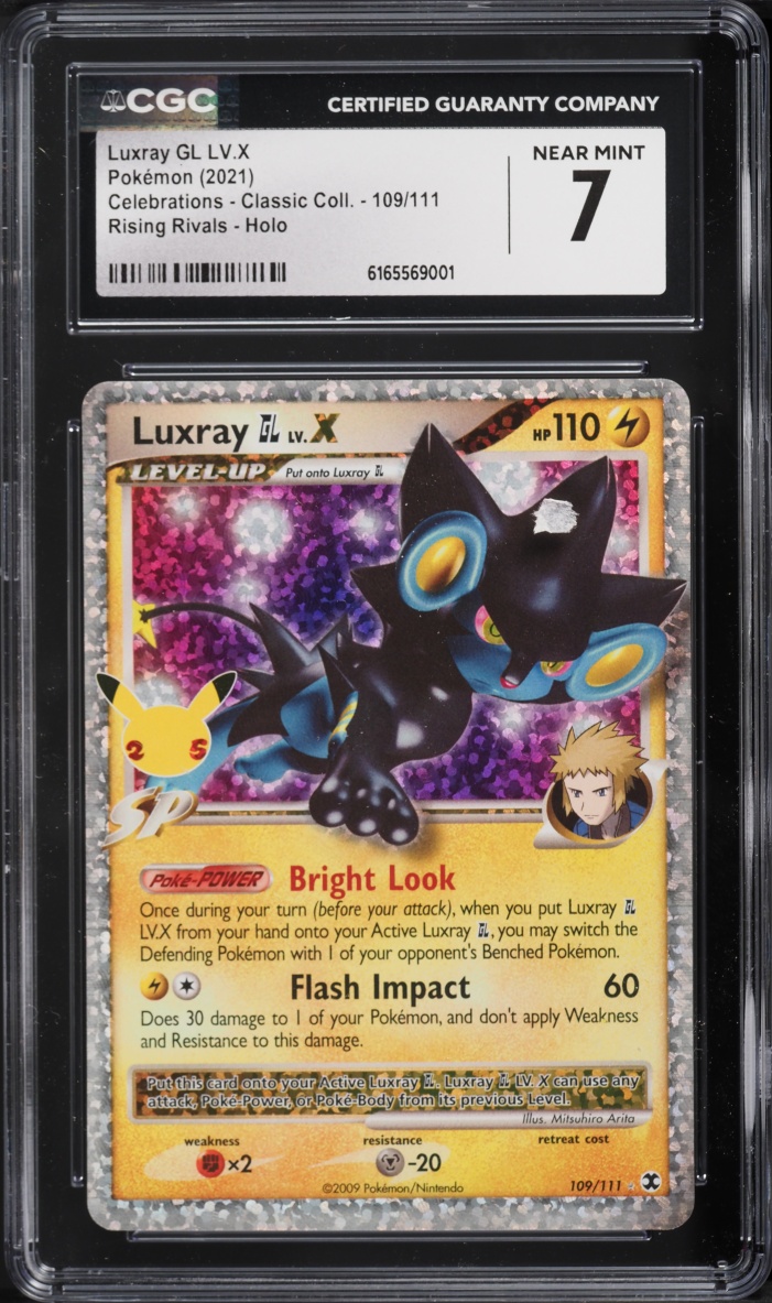 2021 Pokemon Sword & Shield Celebrations Classic Collection Holo Luxray GL LV.X #109 CGC 7 NRMT