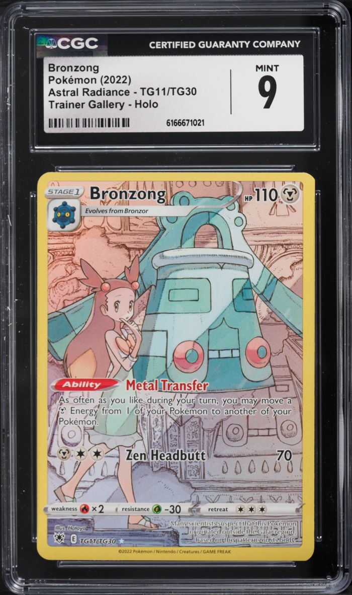 2022 Pokemon Sword & Shield Astral Radiance Full Art Bronzong #TG11 CGC 9 MINT