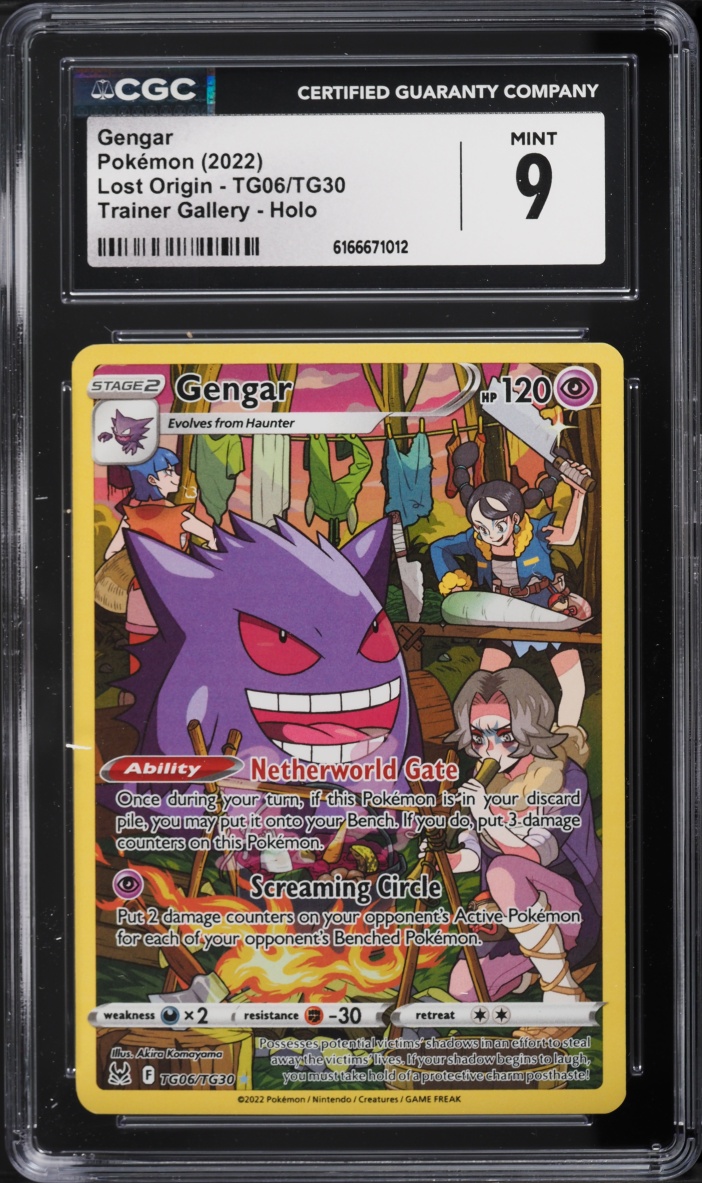 2022 Pokemon Sword & Shield Lost Origin Full Art Gengar #TG06 CGC 9 MINT