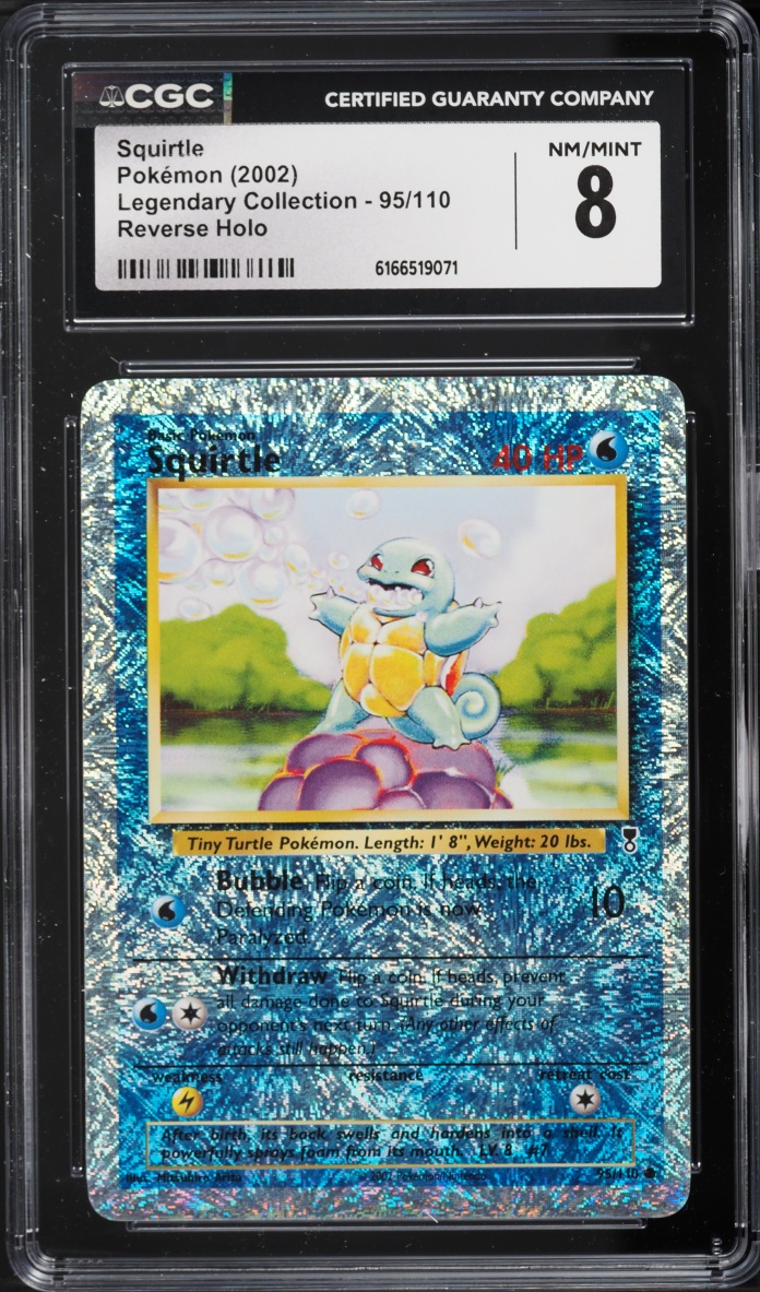 2002 Pokemon Legendary Collection Reverse Holo Squirtle #95 CGC 8 NM-MT