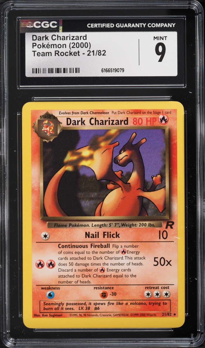 2000 Pokemon Team Rocket Dark Charizard #21 CGC 9 MINT