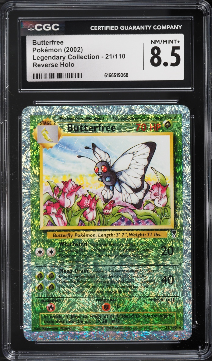 2002 Pokemon Legendary Collection Reverse Holo Butterfree #21 CGC 8.5 NM-MT+