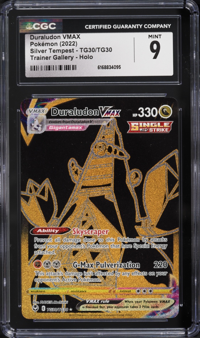 2022 Pokemon Sword & Shield Silver Tempest CHR Duraludon VMAX #TG30 CGC 9 MINT