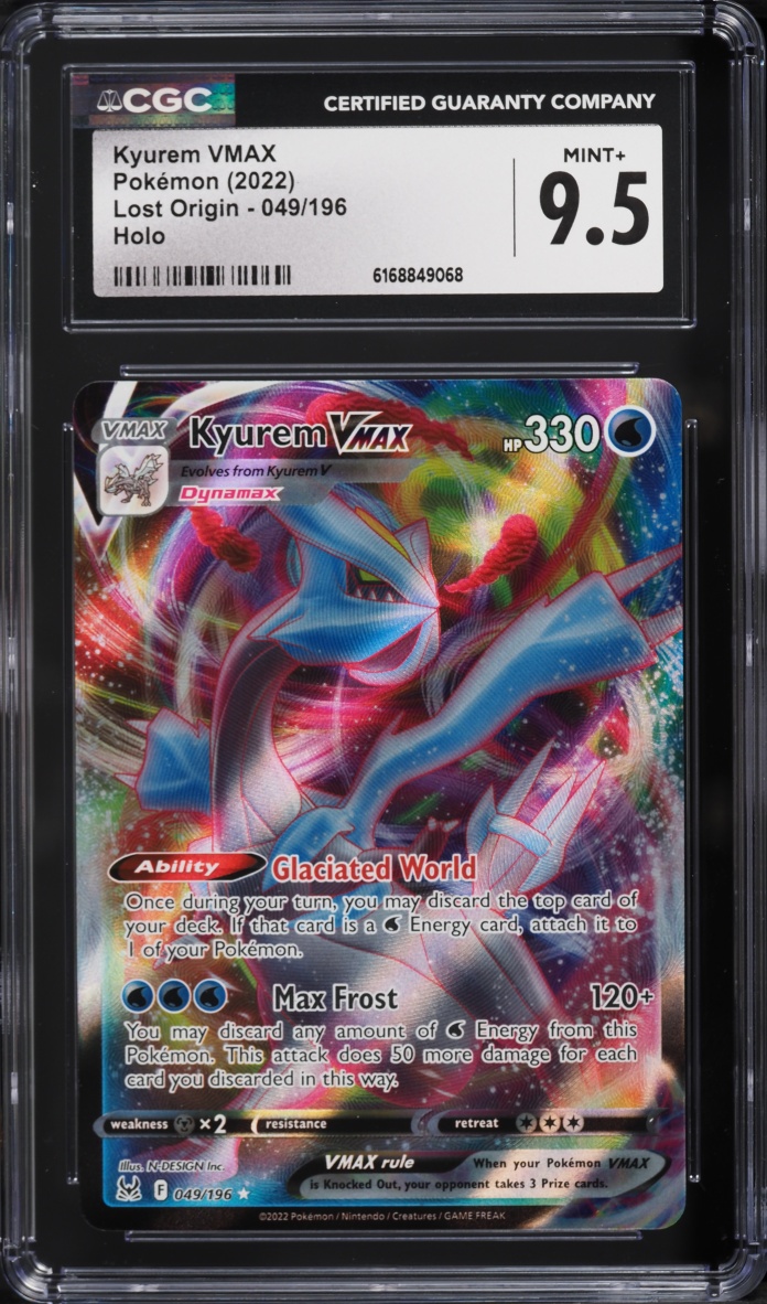 2022 Pokemon Sword & Shield Lost Origin Full Art Kyurem VMAX #49 CGC 9.5 MINT+