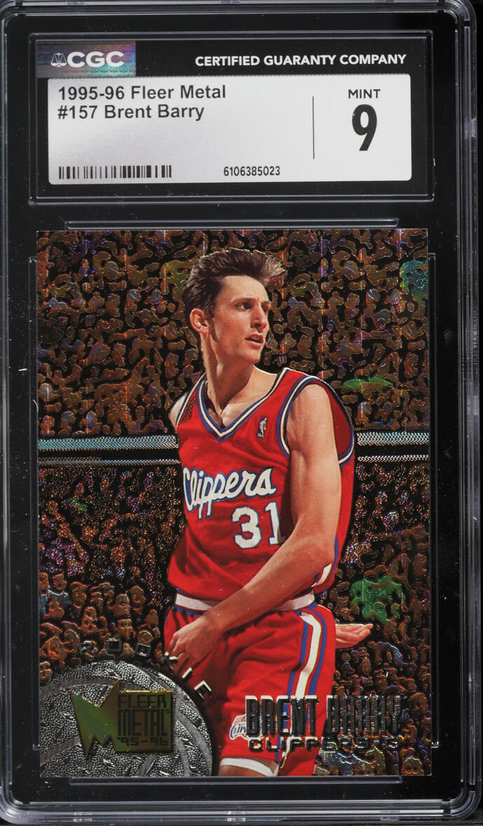 1995 Metal Basketball Brent Barry ROOKIE #157 CGC 9 MINT