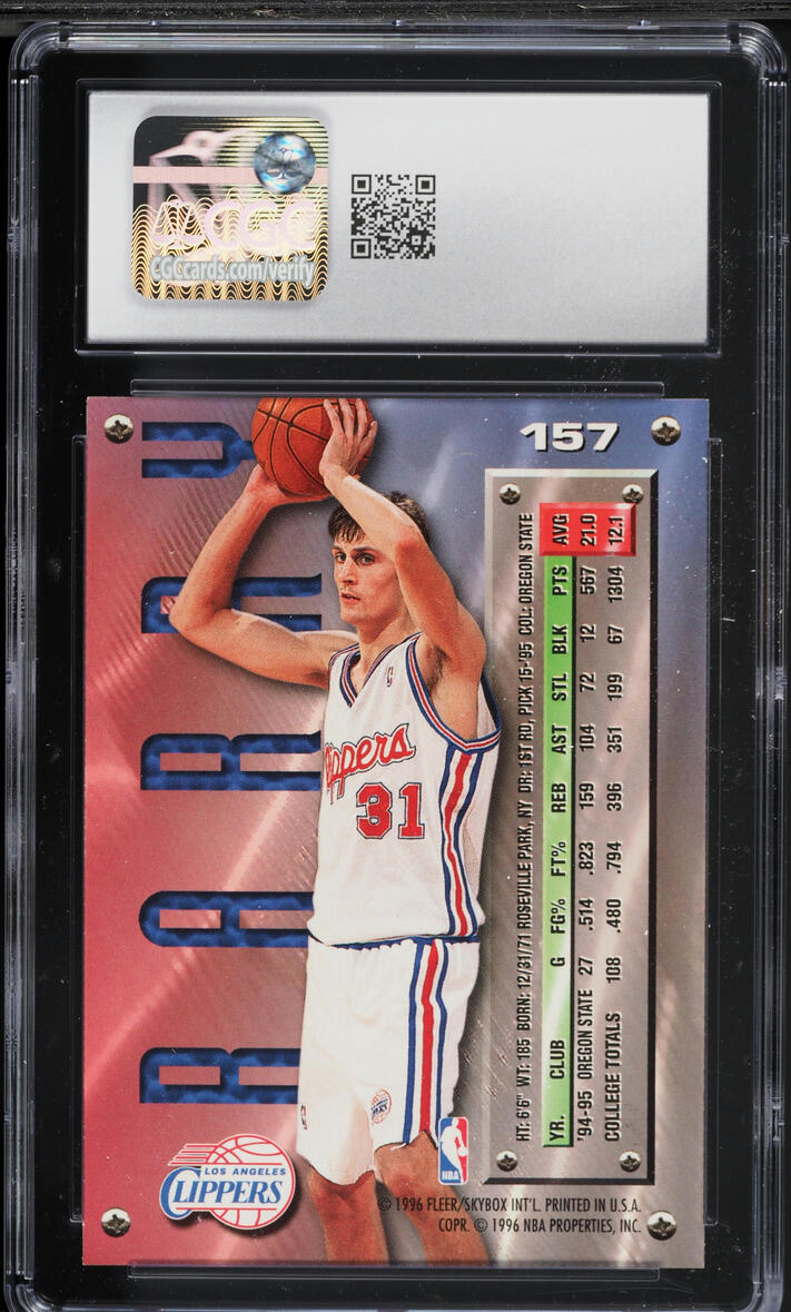 1995 Metal Basketball Brent Barry ROOKIE #157 CGC 9 MINT