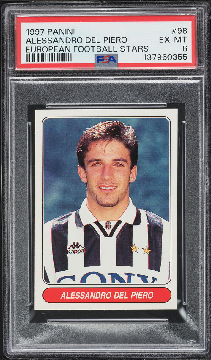 1997 Panini European Soccer Stars Alessandro Del Piero #98 PSA 6 EXMT