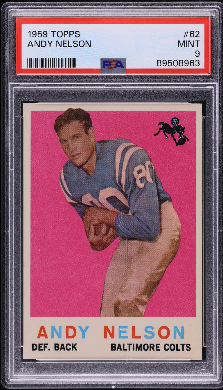 1959 Topps Football Andy Nelson #62 PSA 9 MINT