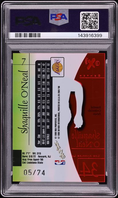1997 Skybox E-X2001 Essential Credentials Future Shaquille O'Neal /74 #7 PSA 7 NRMT - Photo 2