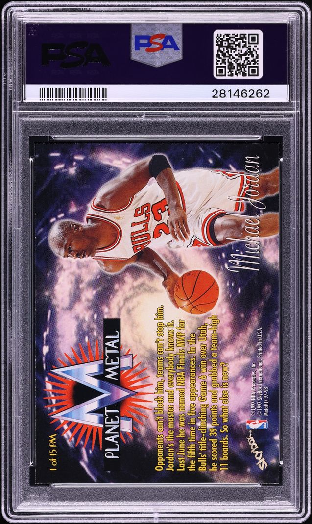 1997 Metal Universe Planet Metal Michael Jordan #1 PSA 10 GEM MINT - Photo 2