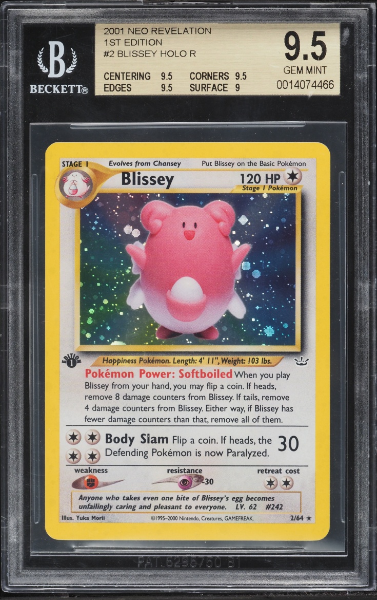 2001 Pokemon Neo Revelation 1st Edition Holo Blissey #2 BGS 9.5 GEM MINT