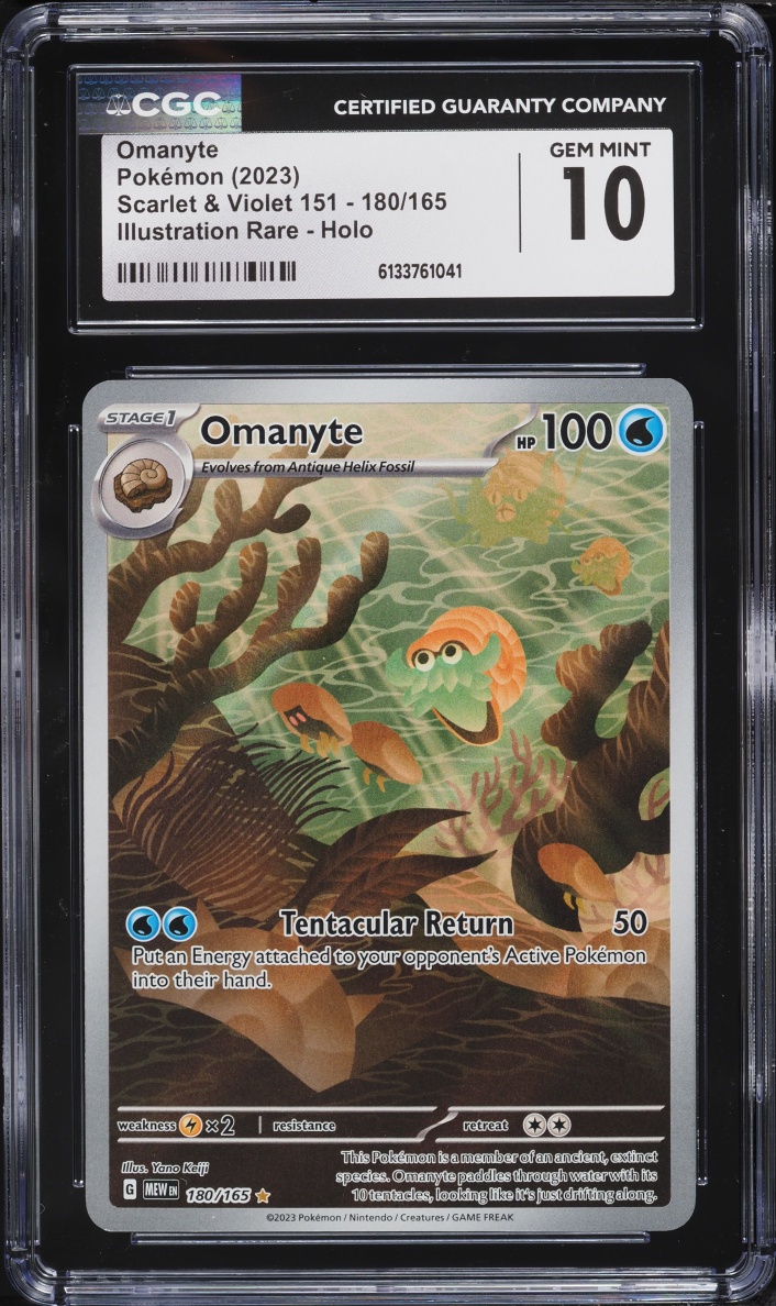 2023 Pokemon Scarlet & Violet 151 IR Omanyte #180 CGC 10 GEM MINT
