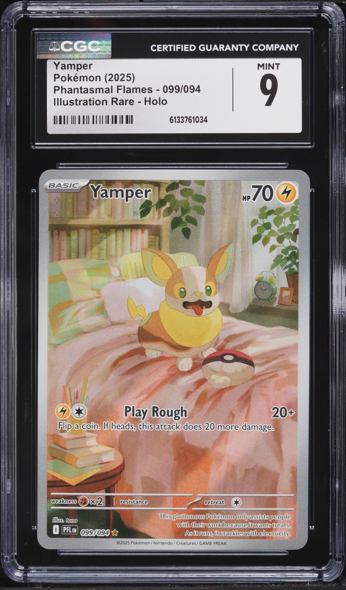 2025 Pokemon Mega Evolution Phantasmal Flames IR Yamper #99 CGC 9 MINT