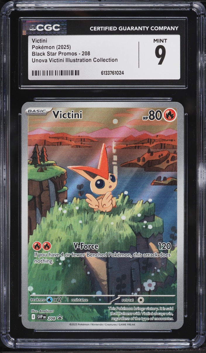 2025 Pokemon Scarlet & Violet Promo Unova Illustration Full Art Victini #208 CGC 9 MINT