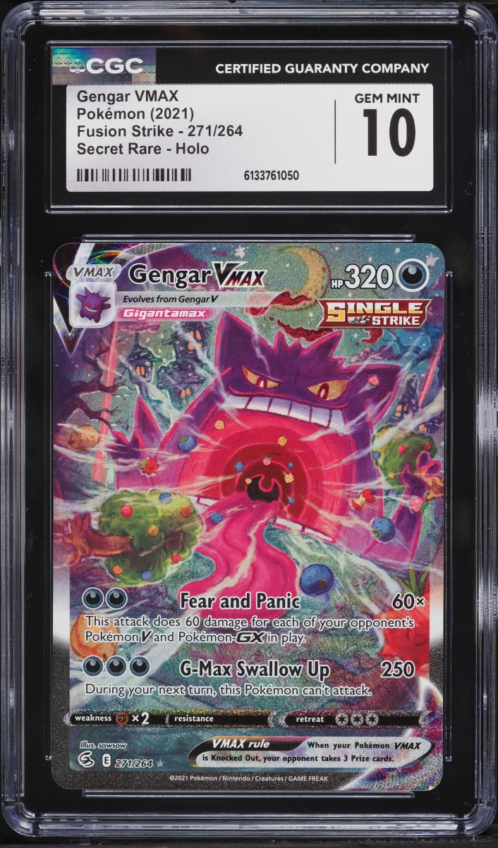 2021 Pokemon Sword & Shield Fusion Strike Alt Art Gengar VMAX #271 CGC 10 GEM MINT
