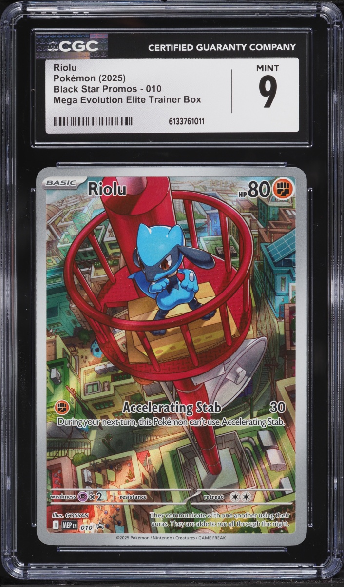 2025 Pokemon Mega Evolution Promo ETB Full Art Riolu #10 CGC 9 MINT