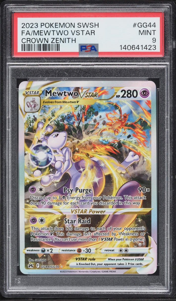 2023 Pokemon Sword & Shield Crown Zenith Galarian Gallery Alt Art Mewtwo VSTAR #GG44 PSA 9 MINT
