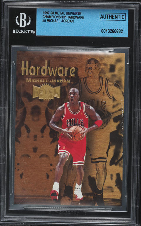 1997 Metal Universe Planet Michael Jordan #1 PSA 7 NRMT on