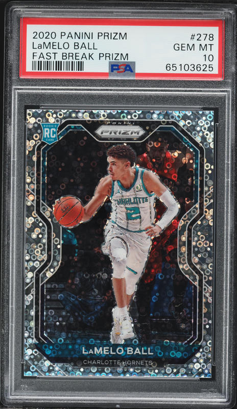 2020 Select Neon Green Prizm Lamelo Ball RC AUTO /99 #RSBAL PSA 10