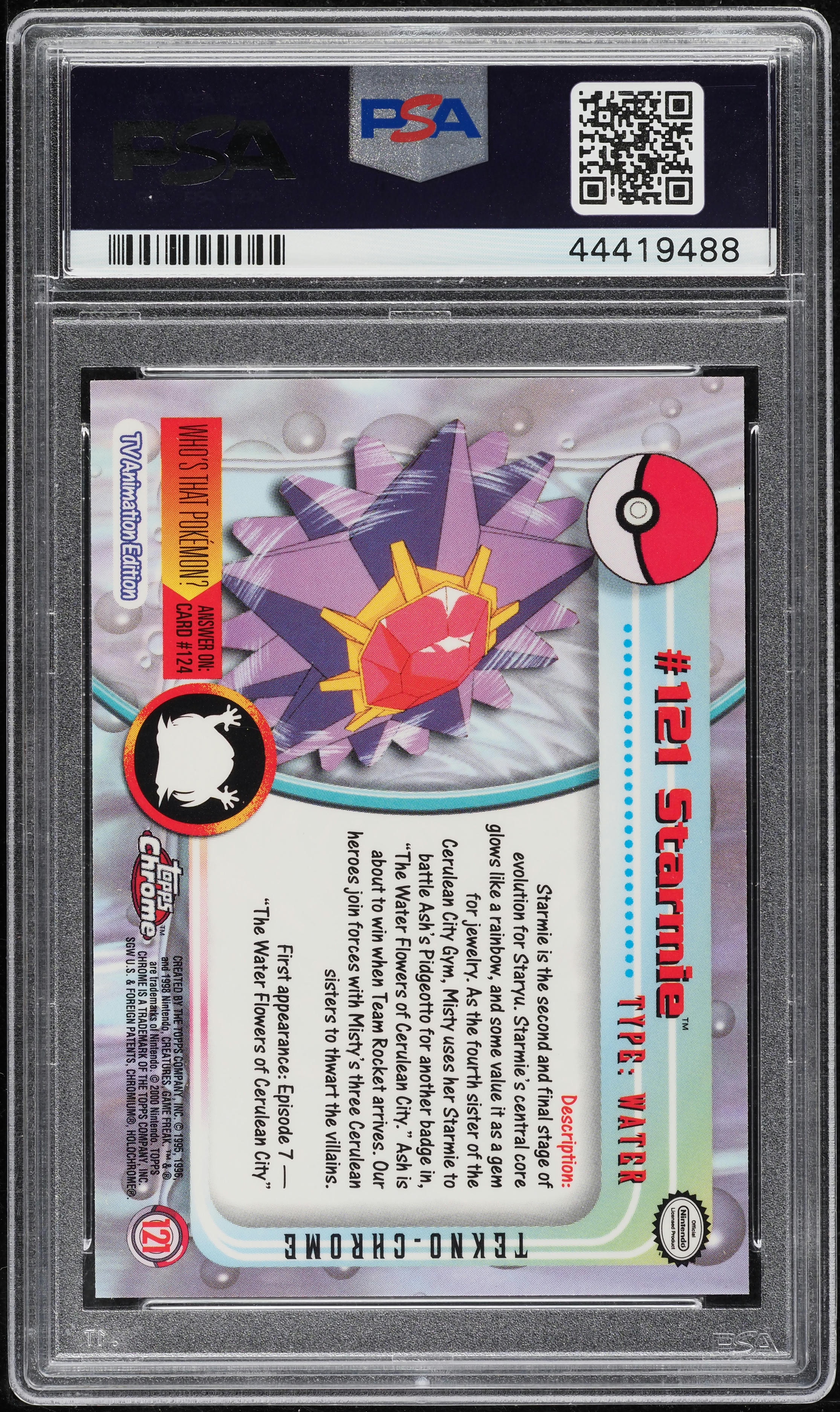 2000 Topps Chrome Pokemon Series 2 Tekno Starmie #121 PSA 10 GEM MINT