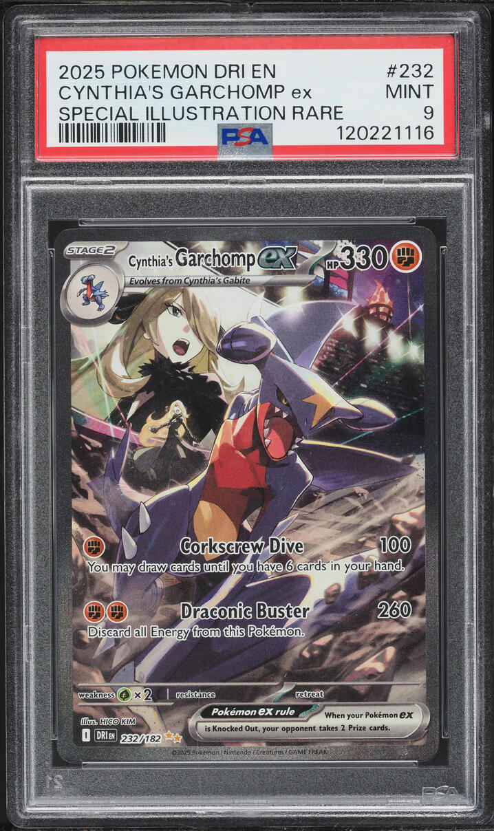 2025 Pokemon Scarlet & Violet Destined Rivals SIR Cynthia's Garchomp ex #232 PSA 9 MINT