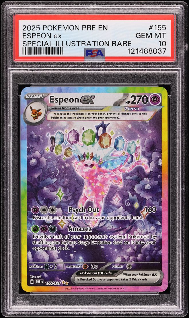 2025 Pokemon Scarlet & Violet Prismatic Evolutions SIR Espeon ex #155 PSA 10 GEM MINT